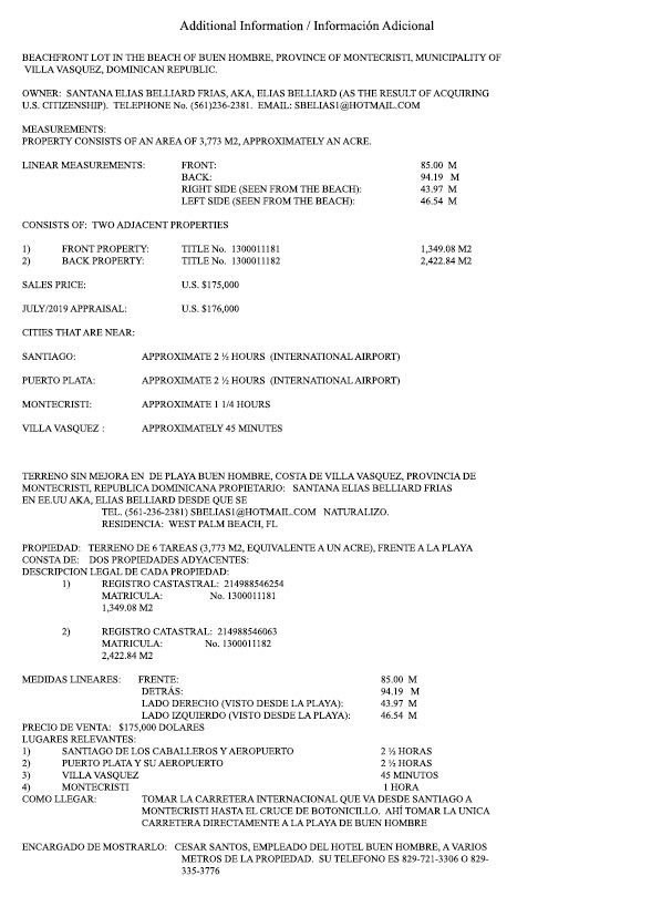 Additional Property Description Information - Boundaries